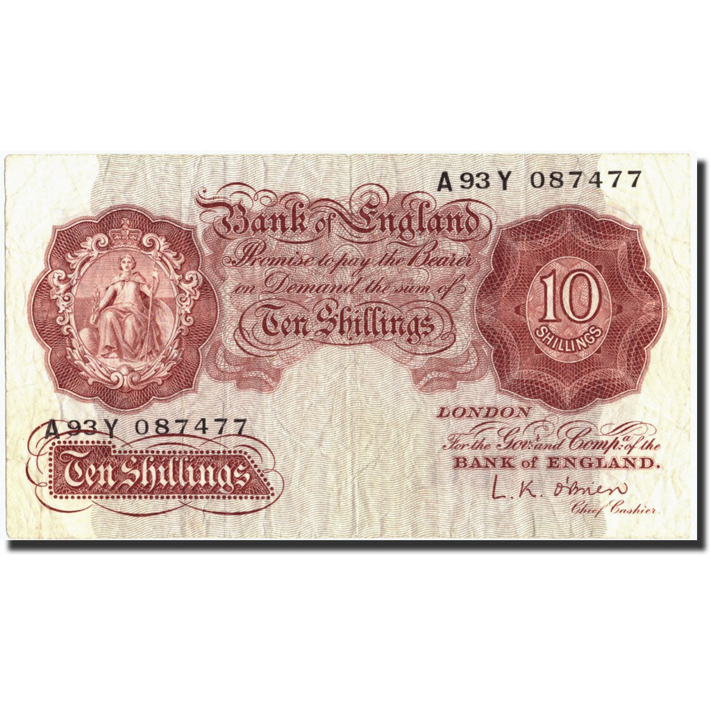 Great Britain, 10 Shillings, Undated (1948-60), KM:368c, VF(20-25)