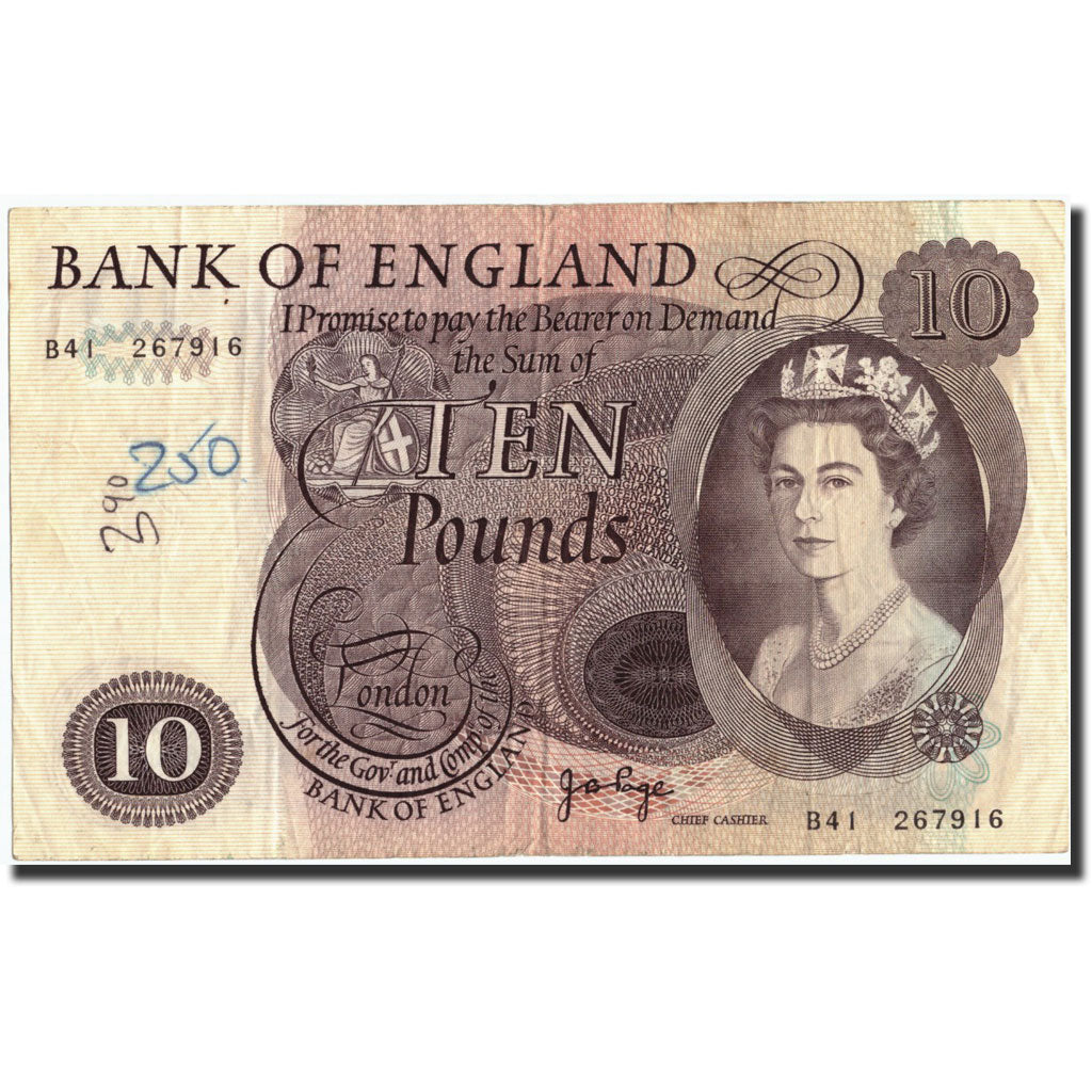 Banknote, Great Britain, 10 Pounds, Undated (1964-75), Undated, KM:376c