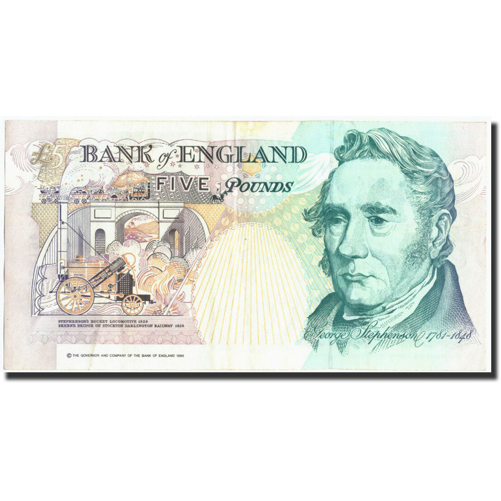 Great Britain, 5 Pounds, Undated (1990-2002), KM:382a, AU(50-53)