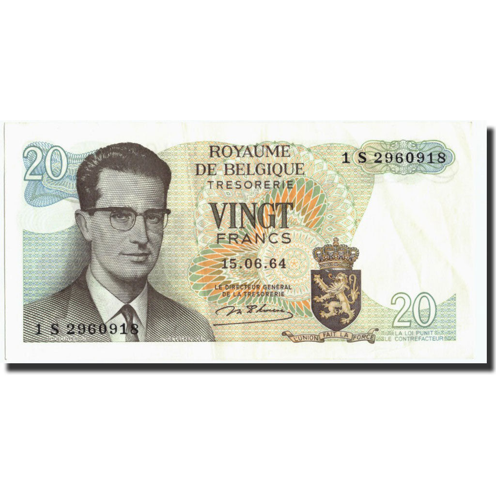Billet, Belgique, 20 Francs, 1964, 1964-06-15, KM:138, SUP