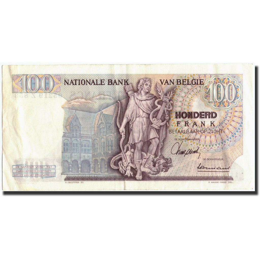 Banknote, Belgium, 100 Francs, 1966, 1966-08-08, KM:134a, EF(40-45)