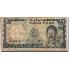 Tanzania, 20 Shillings, Undated (1966), Undated (1966), KM:3a, VG(8-10)