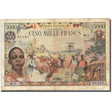 Central African Republic, 5000 Francs, 1980, 1980-01-01, KM:11, VF(20-25)