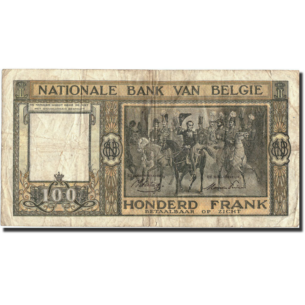 Banknote, Belgium, 100 Francs, 1945, 1945-12-17, KM:126, VF(20-25)