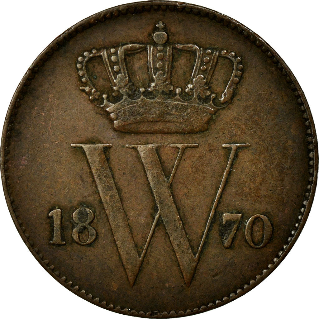 Coin, Netherlands, William III, Cent, 1870, EF(40-45), Copper, KM:100