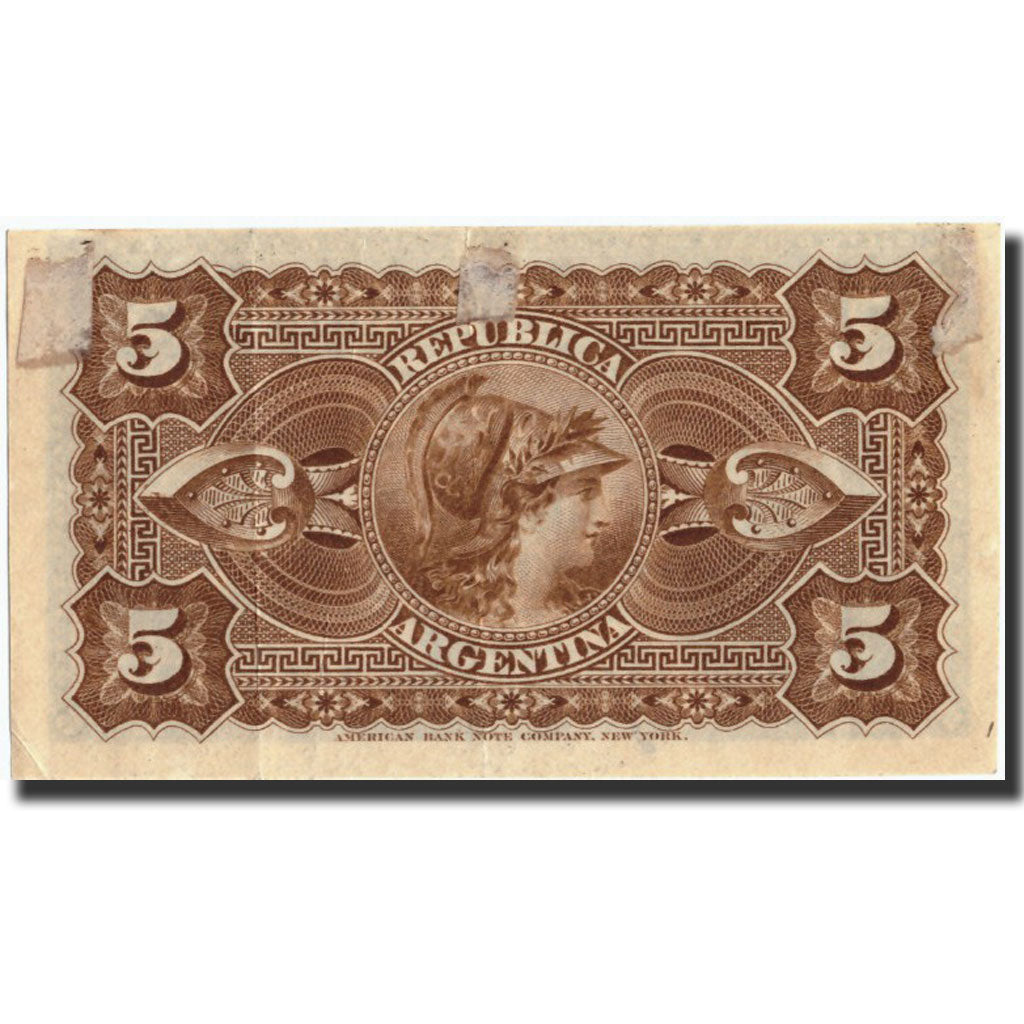 Geldschein, Argentinien, 5 Centavos, 1884, 1884-01-01, KM:5, SS