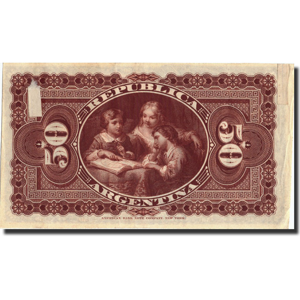 Banknote, Argentina, 50 Centavos, 1891, 1891-01-01, KM:212, AU(50-53)