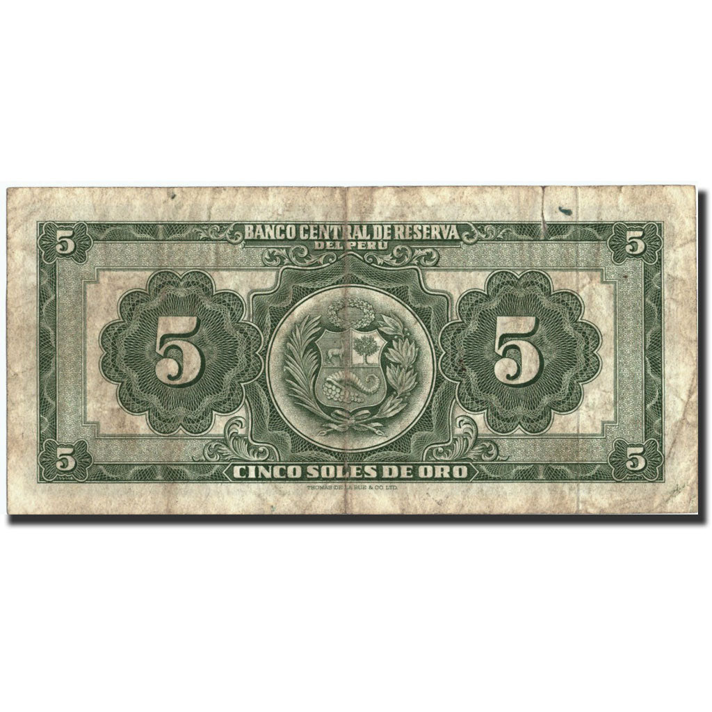 Banknote, Peru, 5 Soles De Oro, 1963, 1963-09-20, KM:83a, VF(20-25)