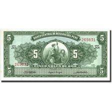 Banknote, Peru, 5 Soles De Oro, 1965, 1965-06-18, KM:83a, AU(55-58)