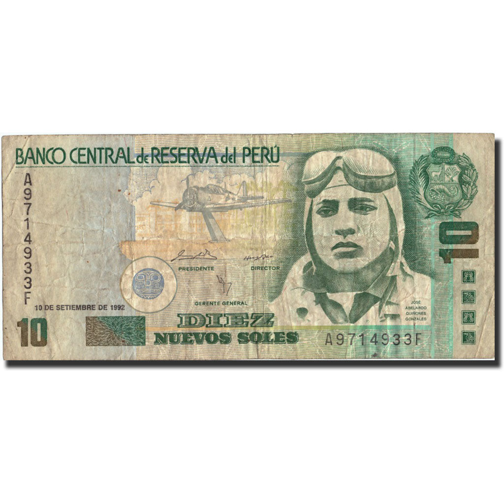 Perú, 10 Nuevos Soles, 1992, KM:151a, 1992-09-10, BC
