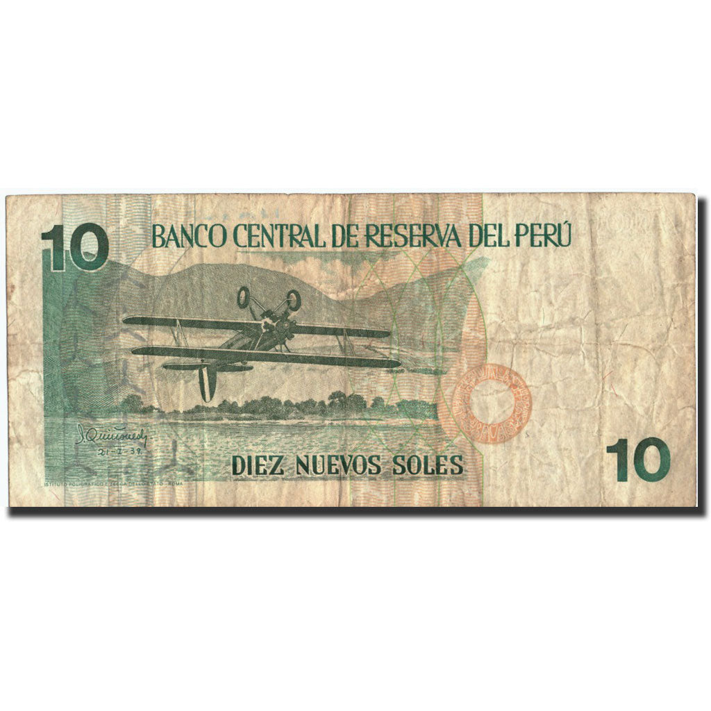 Perú, 10 Nuevos Soles, 1992, KM:151a, 1992-09-10, BC