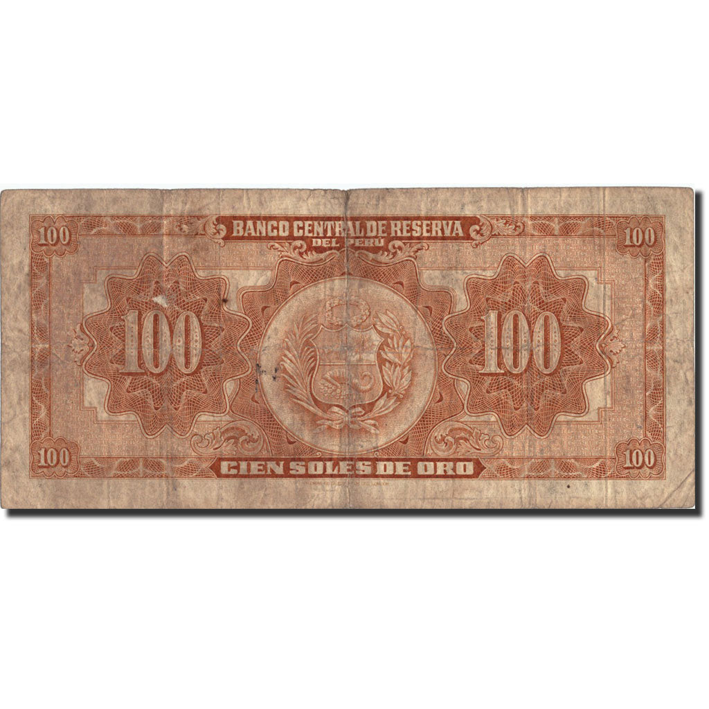 Peru, 100 Soles, 1954, 1954-09-16, KM:73, VF(20-25)