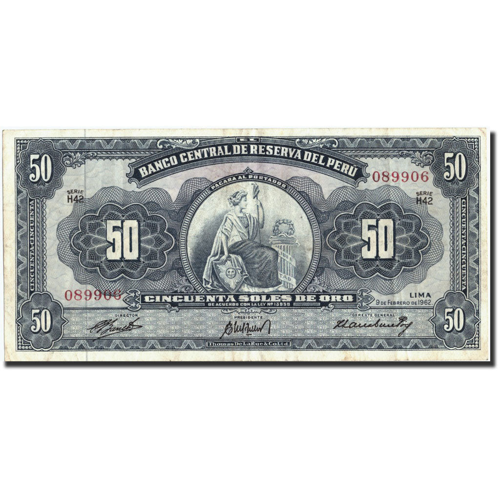 Peru, 50 Soles De Oro, 1962, 1962-02-09, KM:85a, EF(40-45)
