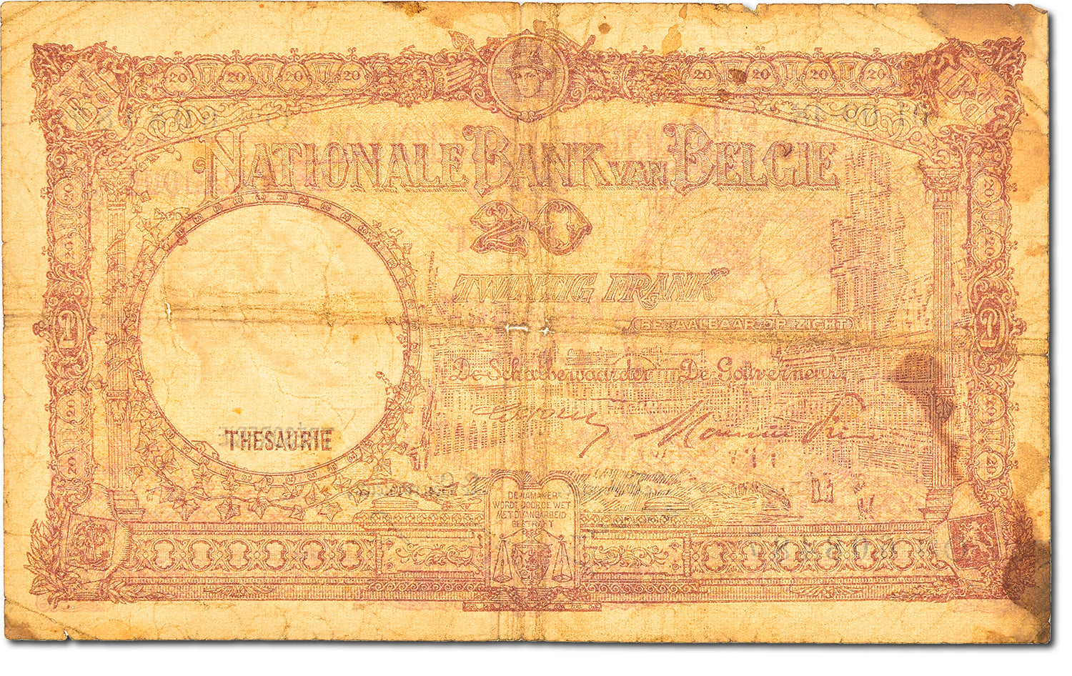 Banknote, Belgium, 20 Francs, 1948, 1948-09-01, KM:116, VG(8-10)