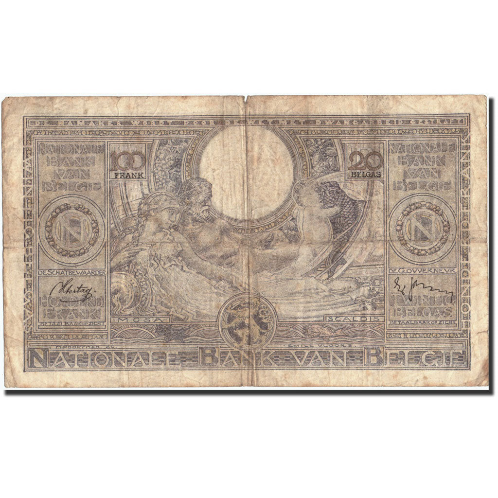 Belgique, 100 Francs-20 Belgas, 1939, KM:107, 1939-02-27, B