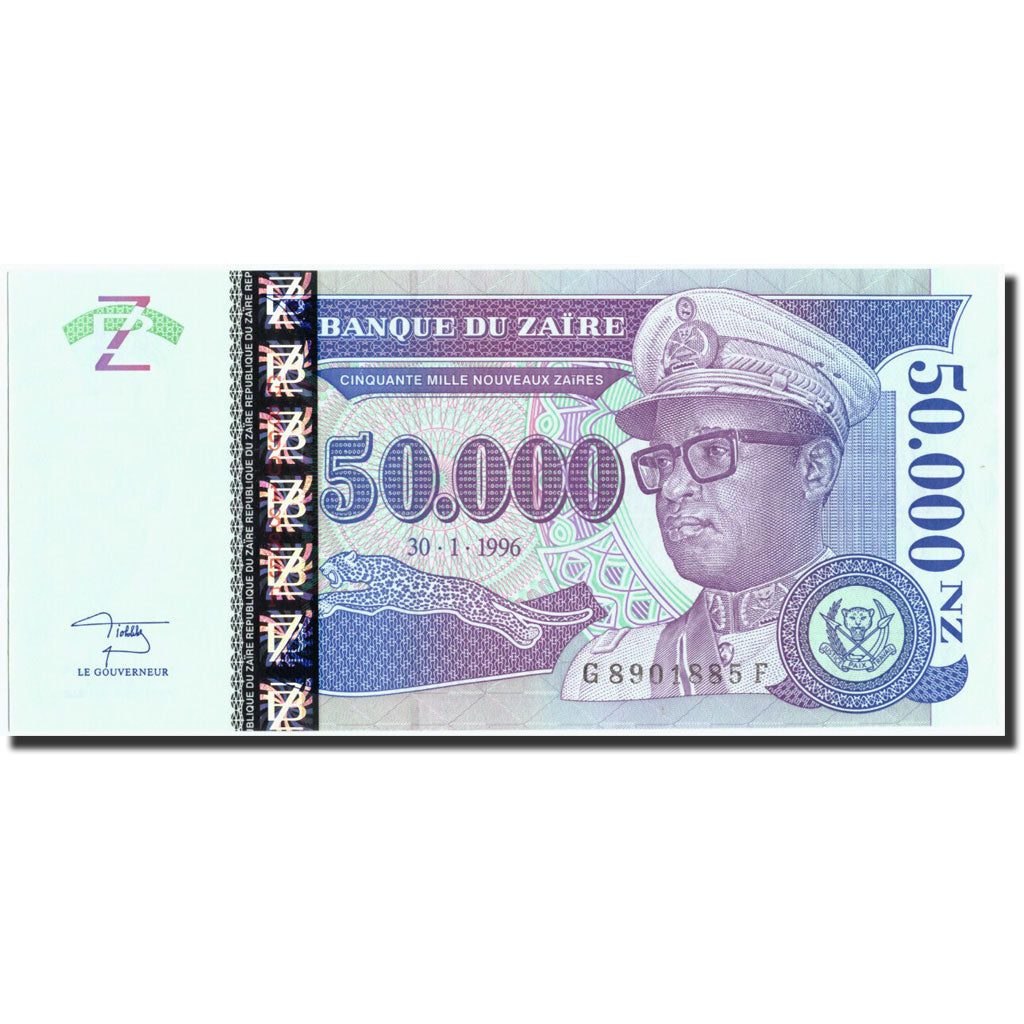 Banknote, Zaire, 50,000 Nouveaux Zaïres, 1996, 1996-01-30, KM:75, UNC(65-70)