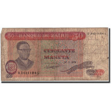 Banknote, Zaire, 50 Makuta, 1978, 1978-05-20, KM:16c, VG(8-10)