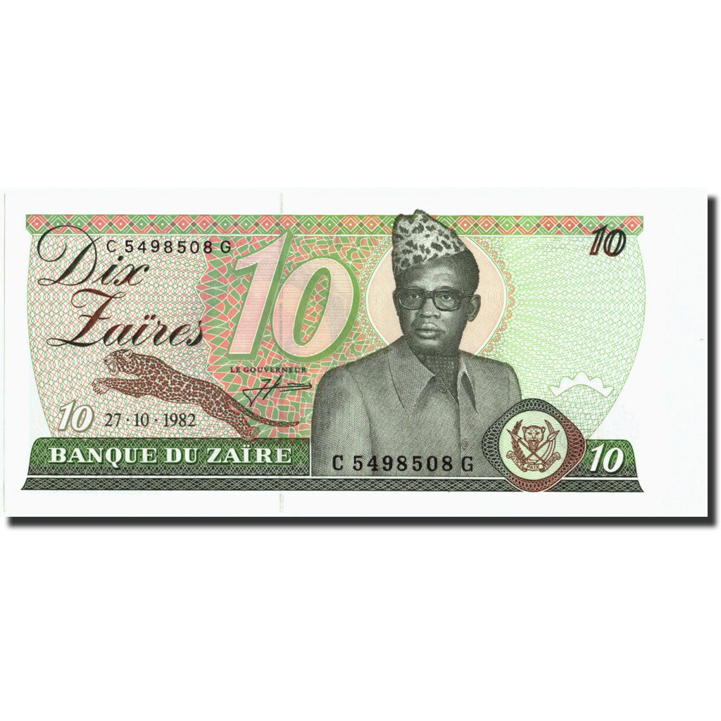 Zaire, 10 Zaïres, 1982, KM:27A, 1982-10-27, UNC(65-70)