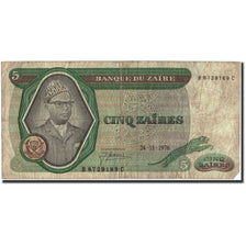 Banknote, Zaire, 5 Zaïres, 1976, 1976-11-24, KM:21a, VG(8-10)