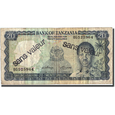 Tanzania, 20 Shillings, Undated (1966), KM:3b, VG(8-10)