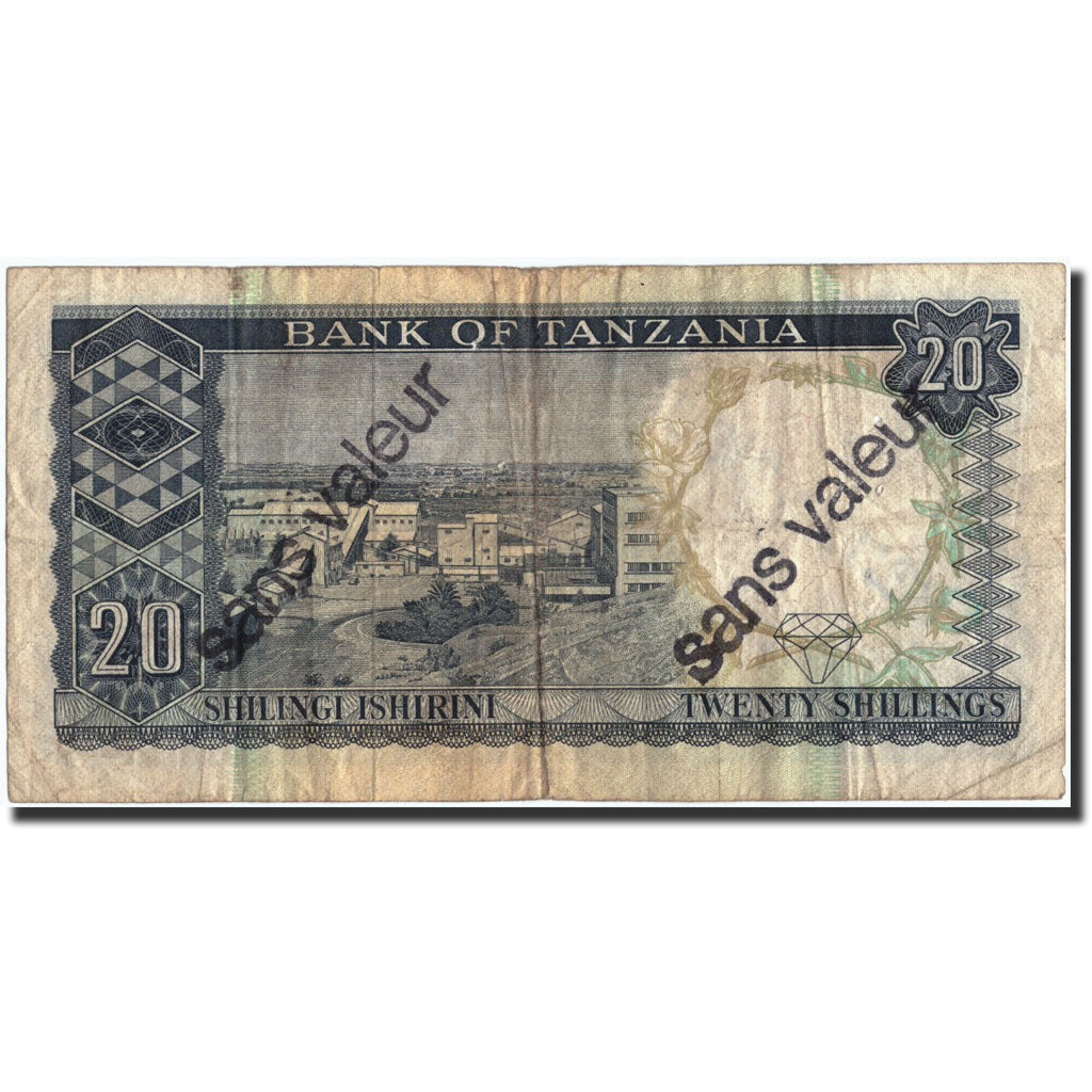 Tanzania, 20 Shillings, Undated (1966), KM:3b, VG(8-10)