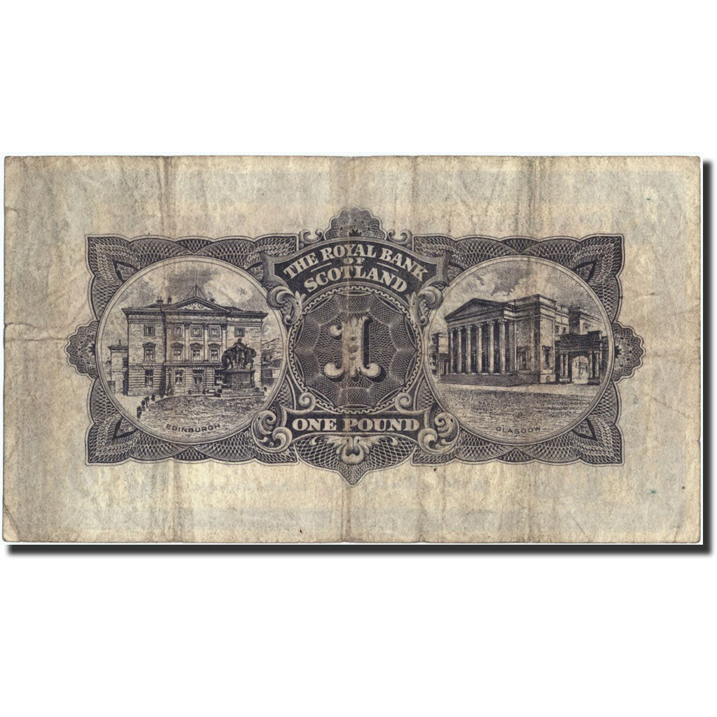 Scotland, 1 Pound, 1957, KM:324b, 1957-10-18, VF(20-25)