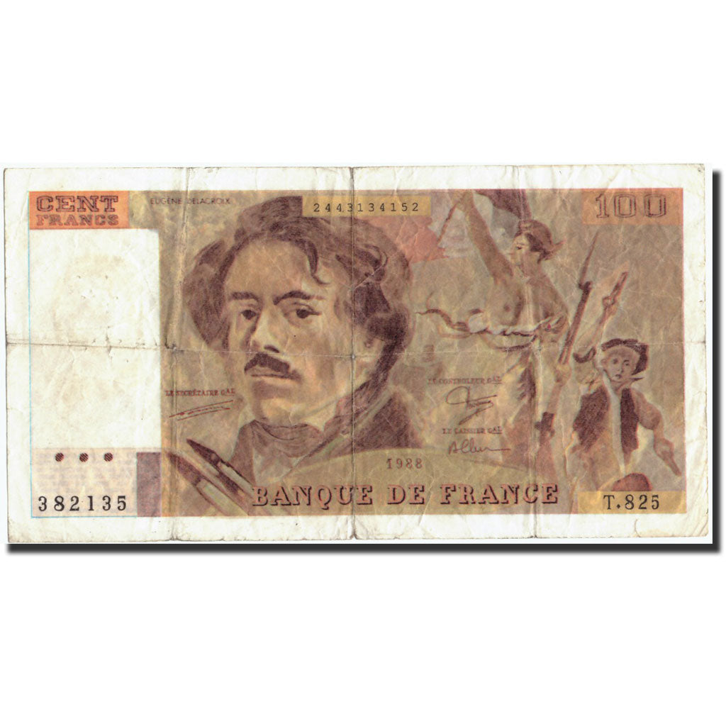 France, 100 Francs, FAKE 100 F 1978-1995 ''Delacroix'', KM:154d, 1988