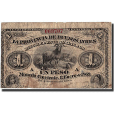 Banknote, Argentina, 1 Peso, 1869, 1869, KM:S481a, VF(20-25)