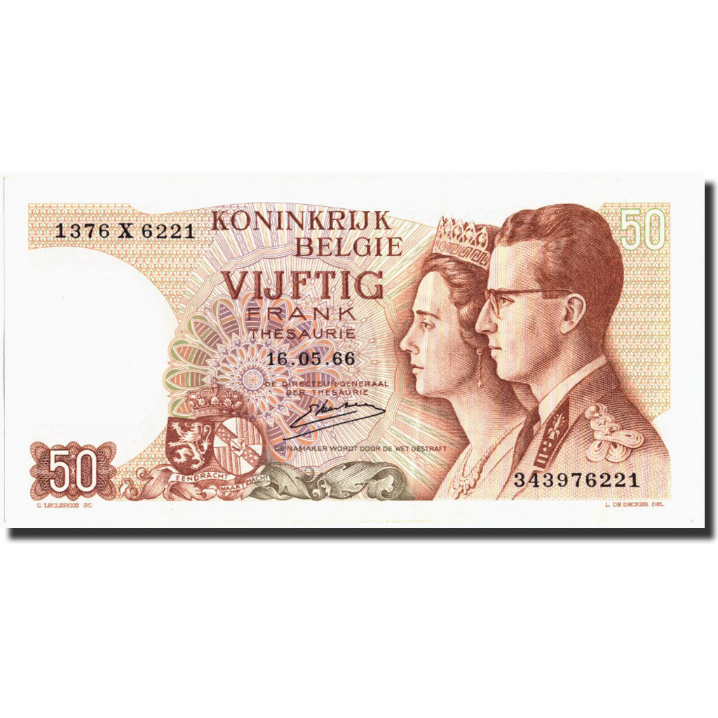 Belgium, 50 Francs, 1966, KM:139, 1966-05-16, UNC(63)