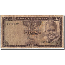 Zambia, 1 Kwacha, Undated (1976), KM:19a, VG(8-10)