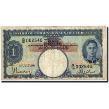 Banknote, MALAYA, 1 Dollar, 1941, 1941-07-01, KM:11, VF(20-25)