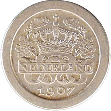 Netherlands, 5 Cents, 1907, KM #137, EF(40-45), Nickel, 12, 4.50