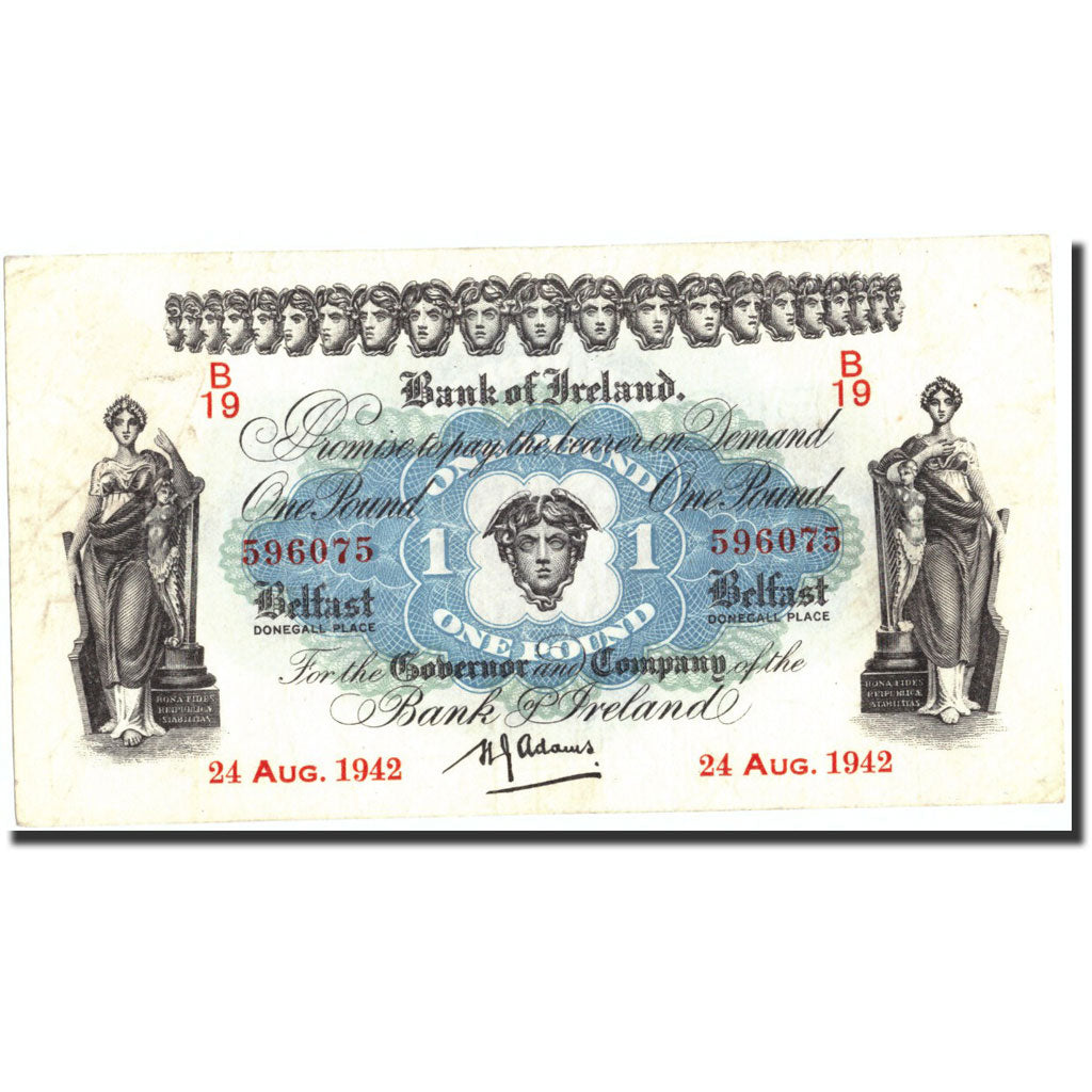 Banconote, Irlanda del Nord, 1 Pound, 1942, KM:55b, 1942-08-24, BB