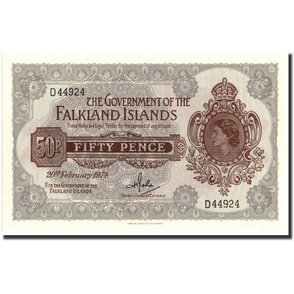 Banknote, Falkland Islands, 50 Pence, 1974, 1974-02-20, KM:10b, UNC(65-70)