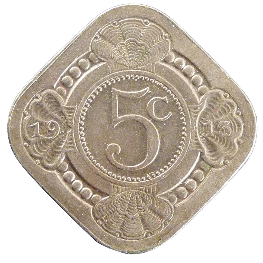 NETHERLANDS, 5 Cents, 1913, KM #153, AU(50-53), Copper-Nickel, 21.3, 4.60