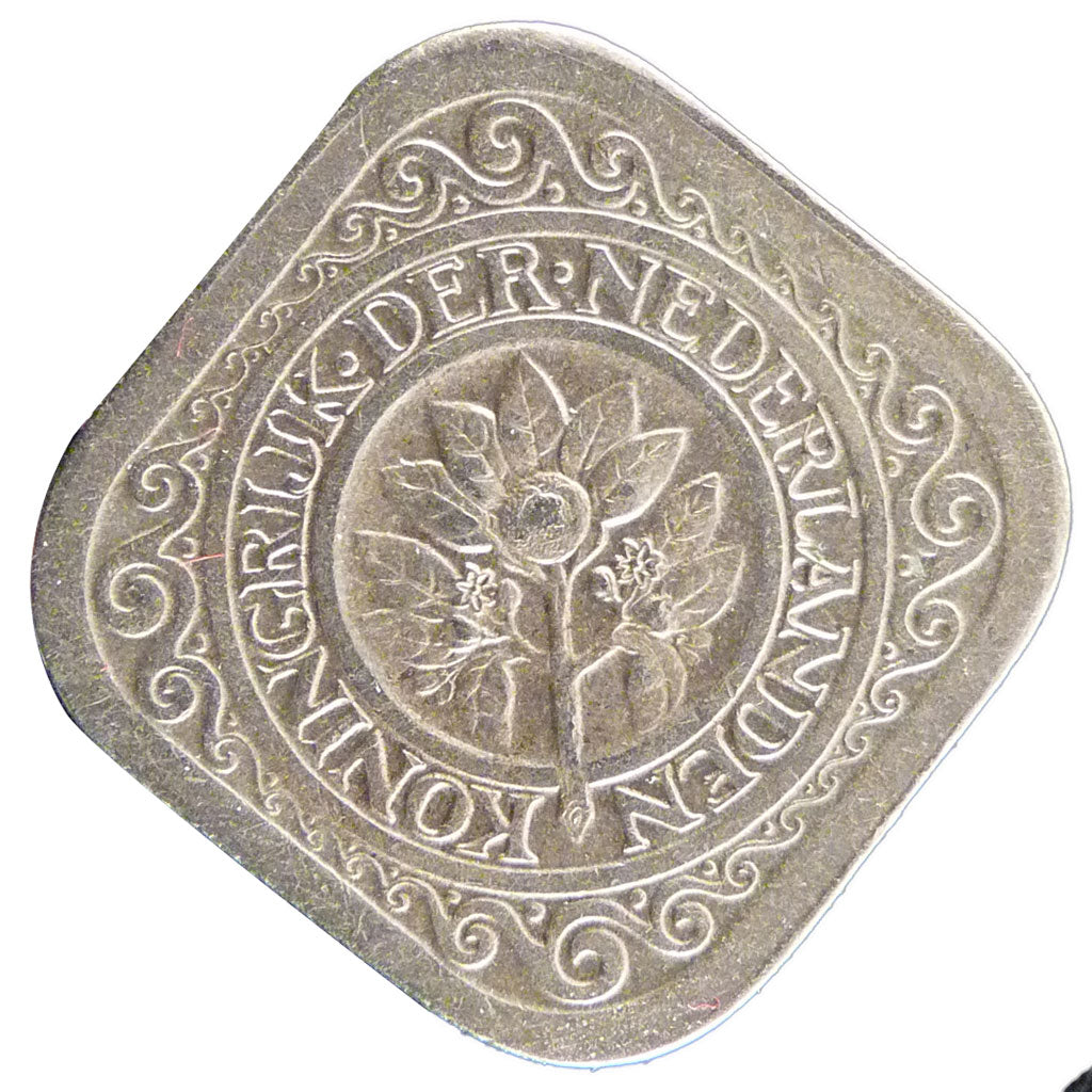 NETHERLANDS, 5 Cents, 1934, KM #153, AU(50-53), Copper-Nickel, 21.3, 4.40
