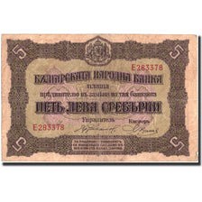 Banknote, Bulgaria, 5 Leva Srebrni, 1917, 1917, KM:21a, VF(30-35)