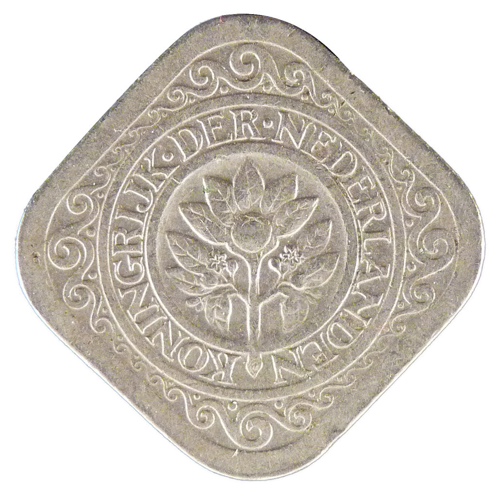 NETHERLANDS, 5 Cents, 1939, KM #153, AU(50-53), Copper-Nickel, 21.3, 4.50