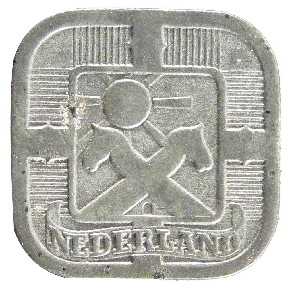 NETHERLANDS, 5 Cents, 1941, KM #172, AU(50-53), Zinc, 18, 3.60
