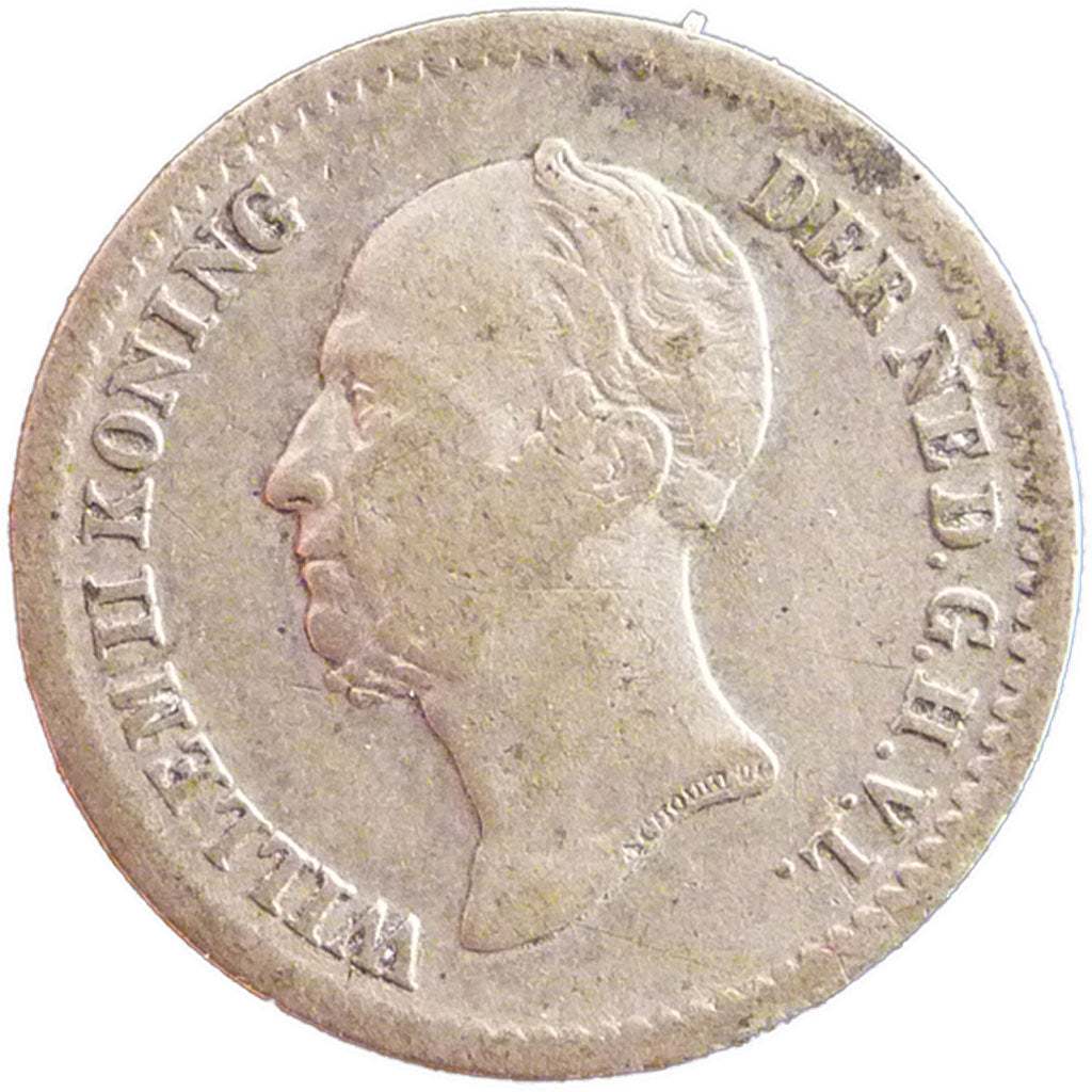 NETHERLANDS, 10 Cents, 1849, KM #75, VF(30-35), Silver, 15, 1.40