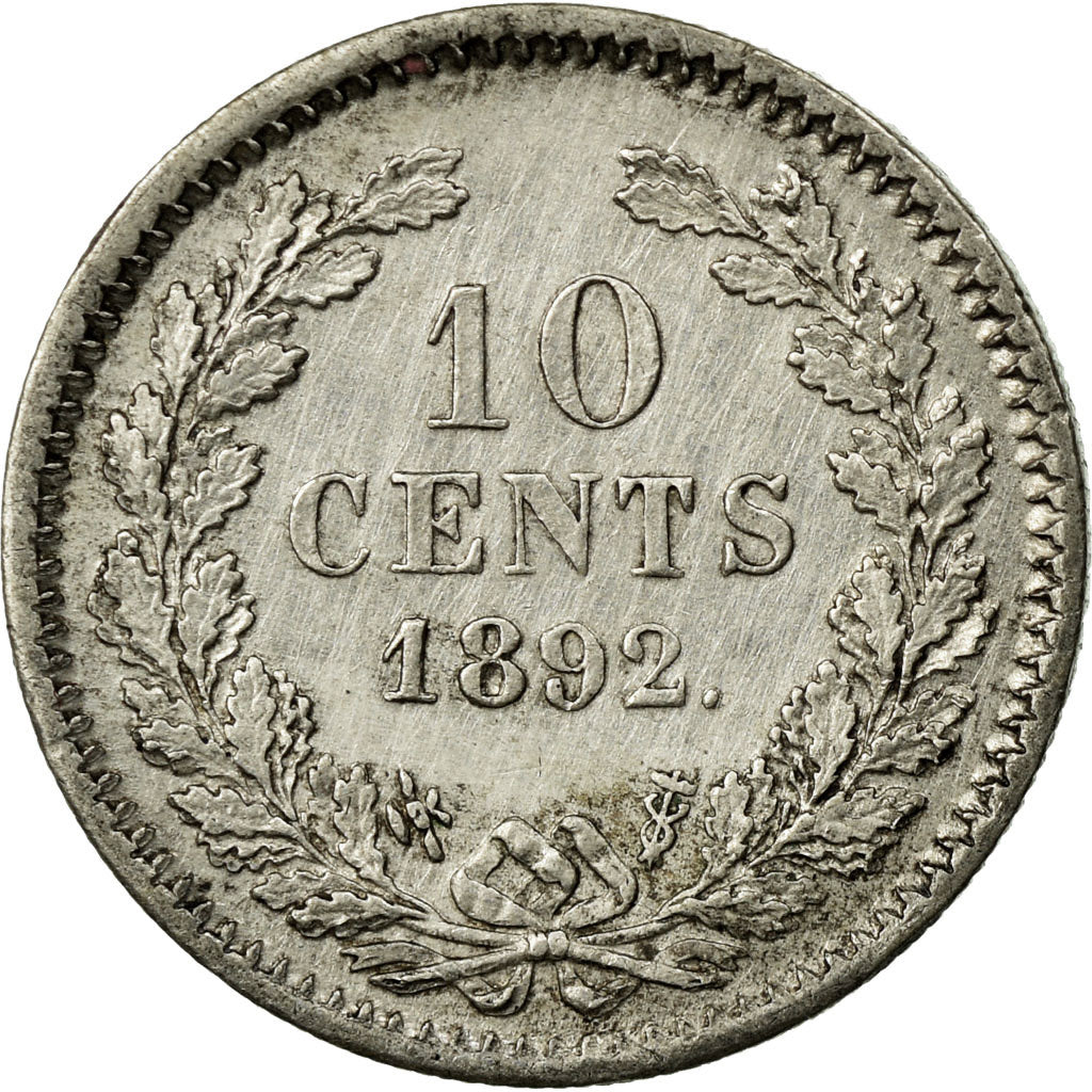 Moneta, Paesi Bassi, Wilhelmina I, 10 Cents, 1892, SPL-, Argento, KM:116