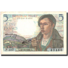 France, 5 Francs, 5 F 1943-1947 ''Berger'', 1943, 1943-12-23, KM:98a, TTB+