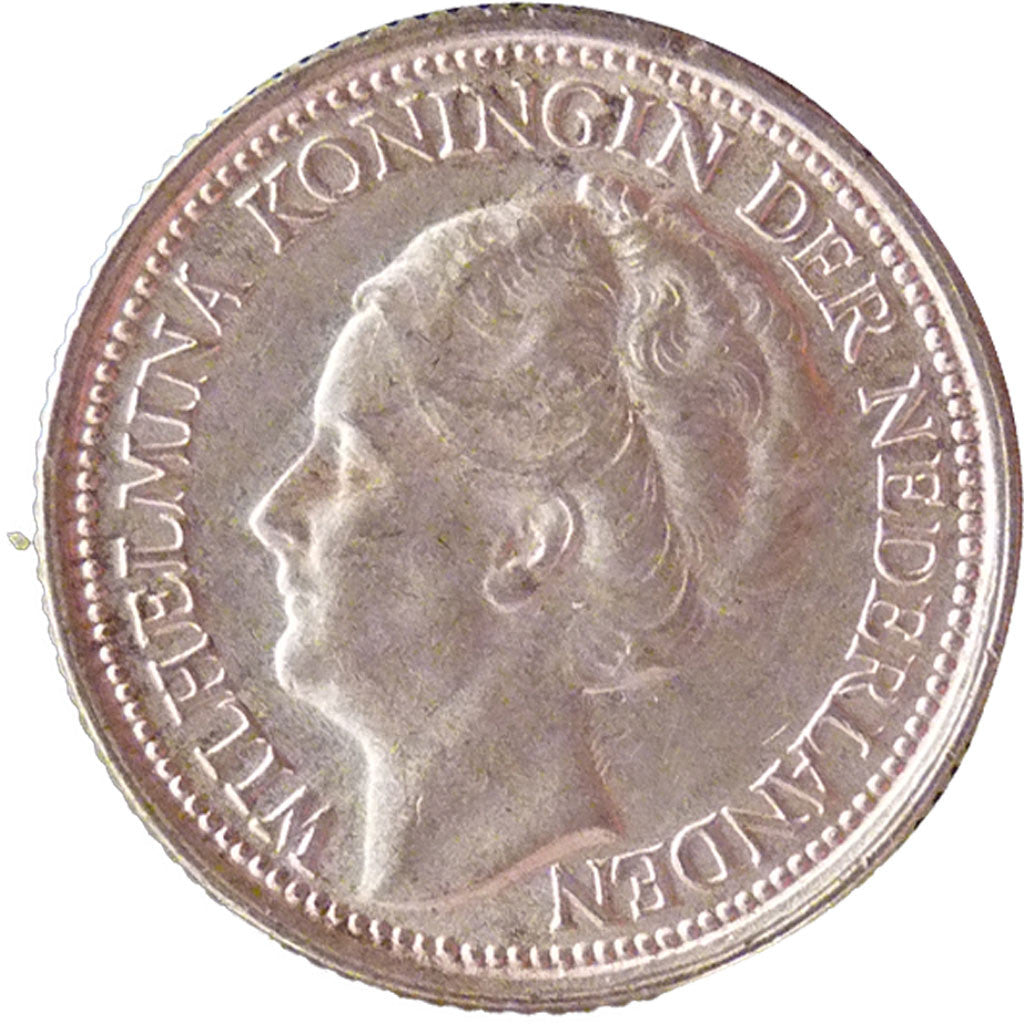 Coin, Netherlands, Wilhelmina I, 10 Cents, 1938, MS(60-62), Silver, KM:163