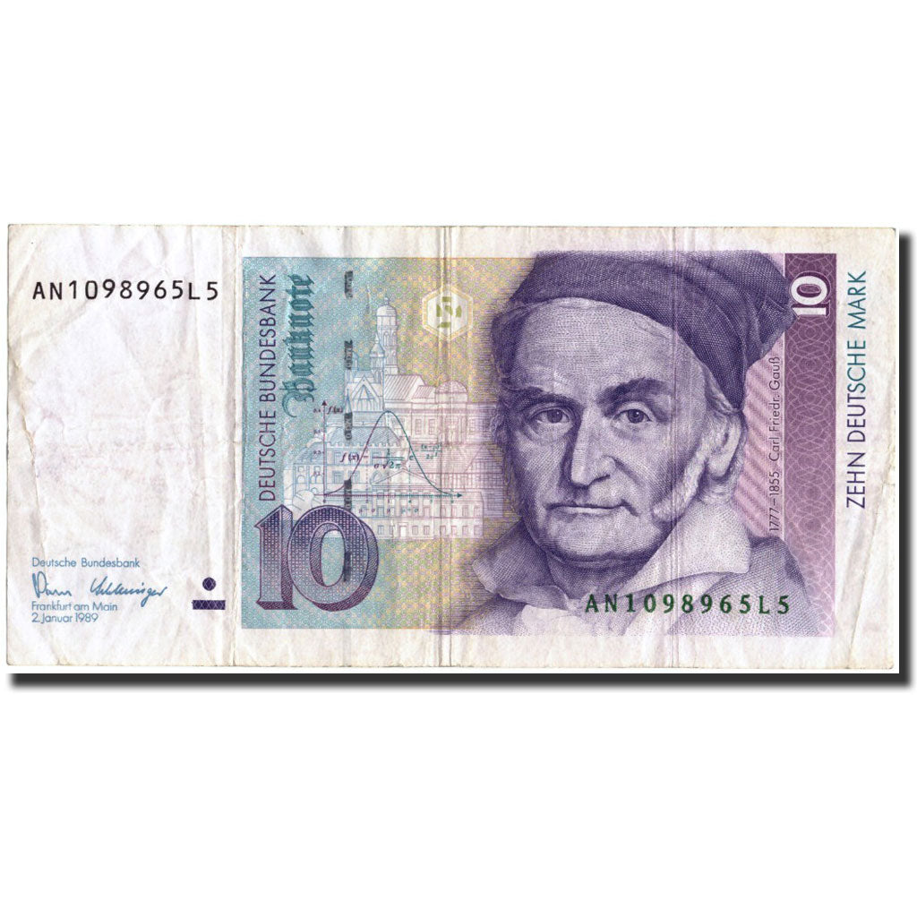 Banknote, GERMANY - FEDERAL REPUBLIC, 10 Deutsche Mark, 1989, 1989-01-02