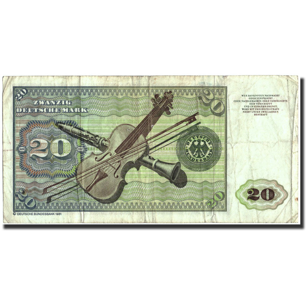 Banknote, GERMANY - FEDERAL REPUBLIC, 20 Deutsche Mark, 1980, 1980-01-02
