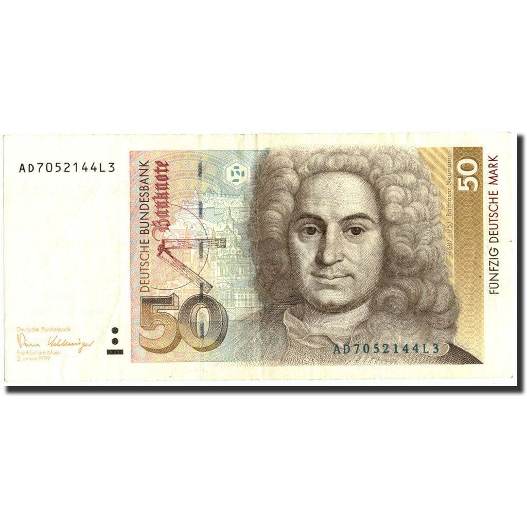 Banknote, GERMANY - FEDERAL REPUBLIC, 50 Deutsche Mark, 1989, 1989-01-02