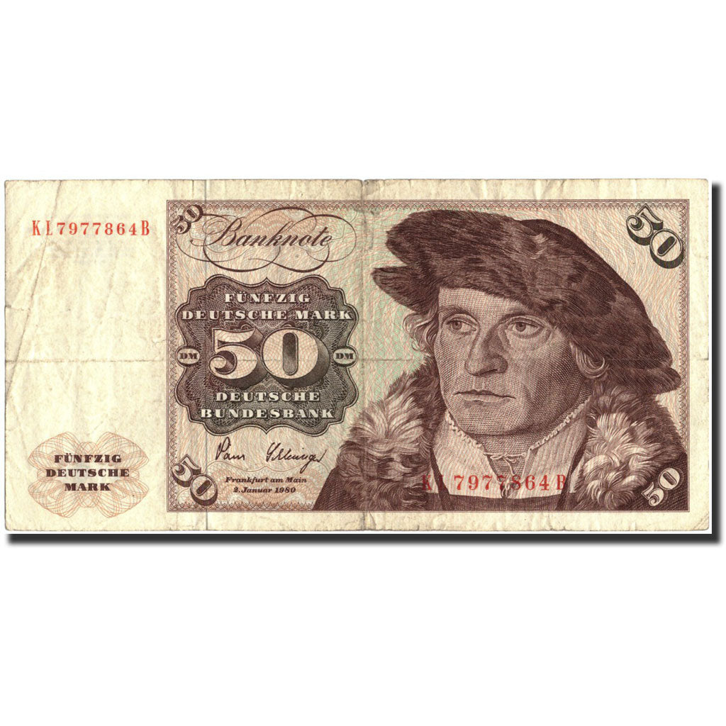 Geldschein, Bundesrepublik Deutschland, 50 Deutsche Mark, 1980, 1980-01-02