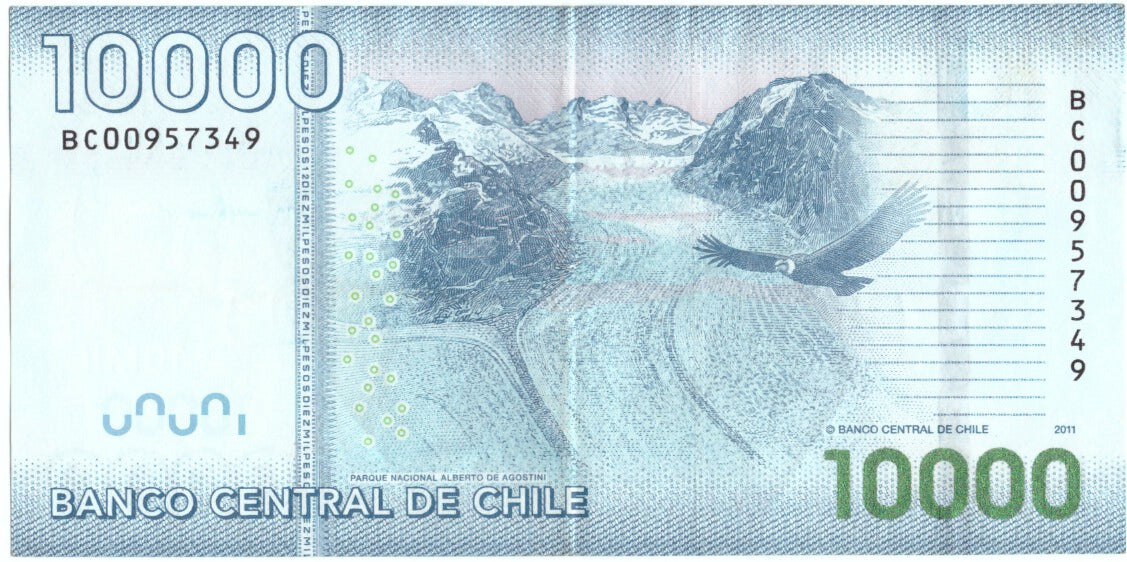 Banknote, Chile, 10,000 Pesos, 2011, 2011, KM:164, AU(50-53)