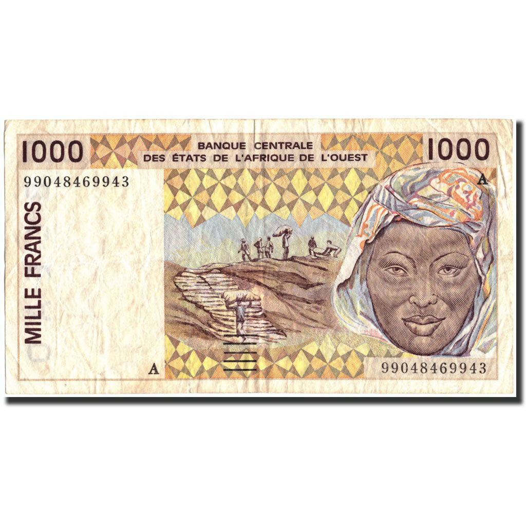 West African States, 1000 Francs, 1999, 1999, KM:111Ai, VF(20-25)