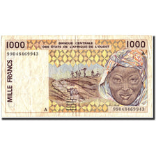 West African States, 1000 Francs, 1999, 1999, KM:111Ai, VF(20-25)